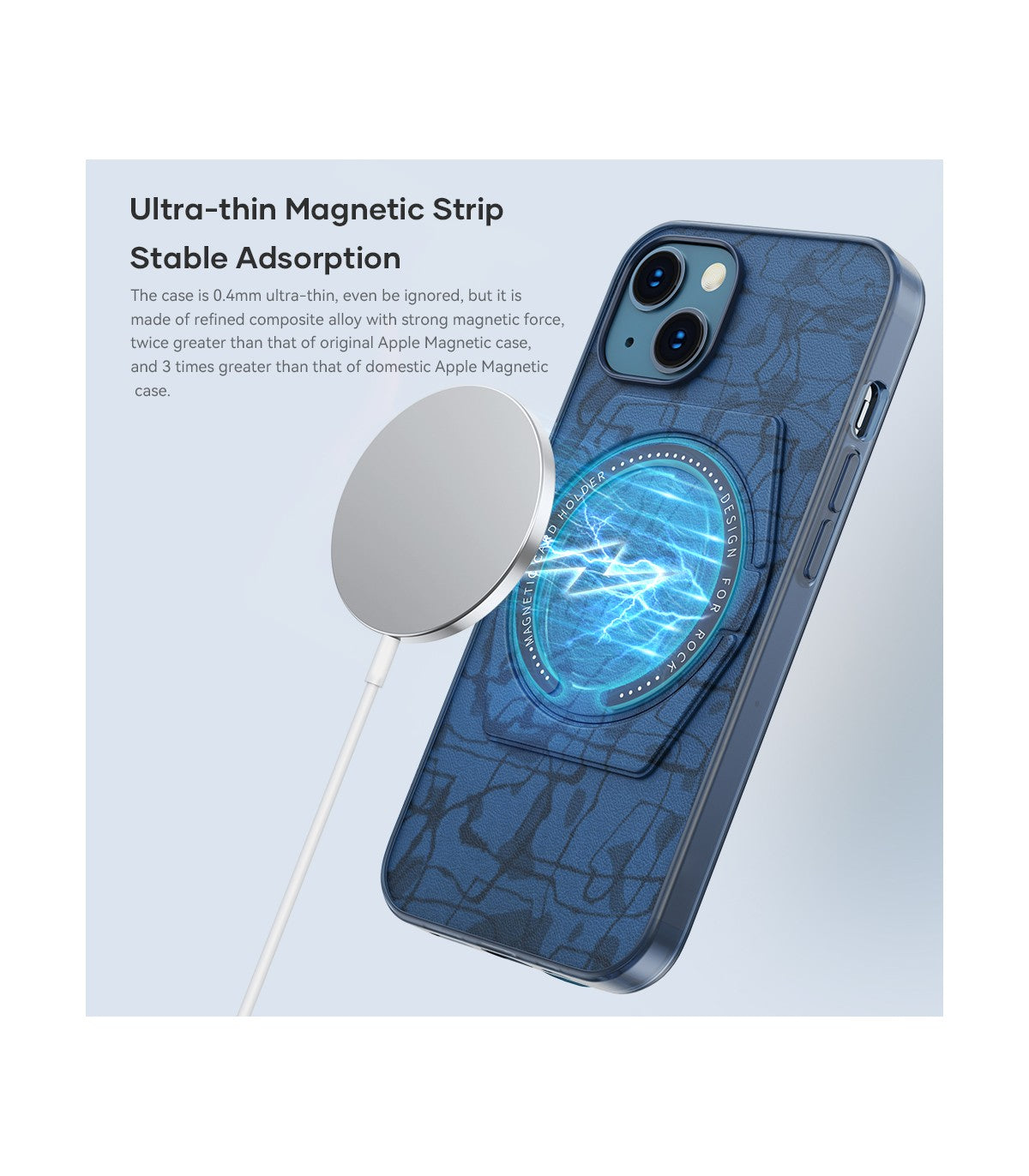كڤر حماية Moca من RockSpace لهاتف iPhone 13 مع حامل متوافق مع MagSafe| أزرق كڤر حماية Moca من RockSpace لهاتف iPhone 13 مع حامل متوافق مع MagSafe| أزرق